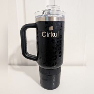 Cirkul Tumbler 30 Oz On The Go StrawSip Black Cheetah Stainless Steel Handle